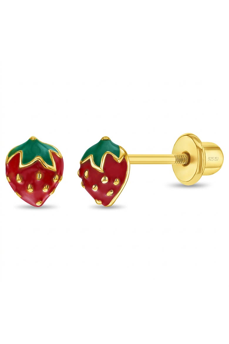 Summer Strawberry Plated Earrings, Main, color, Red