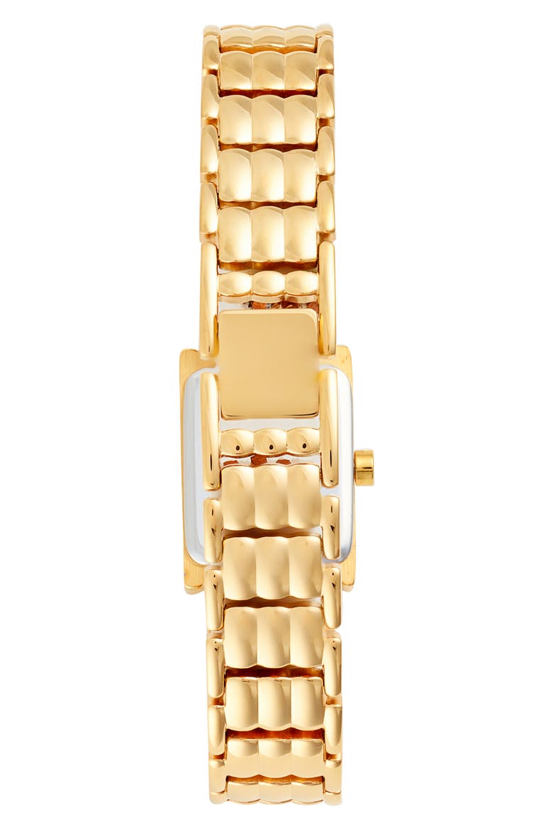 Mila Tank Bracelet Watch, 17mm x 24mm, Alternate, color, WHITE / 18K GOLD