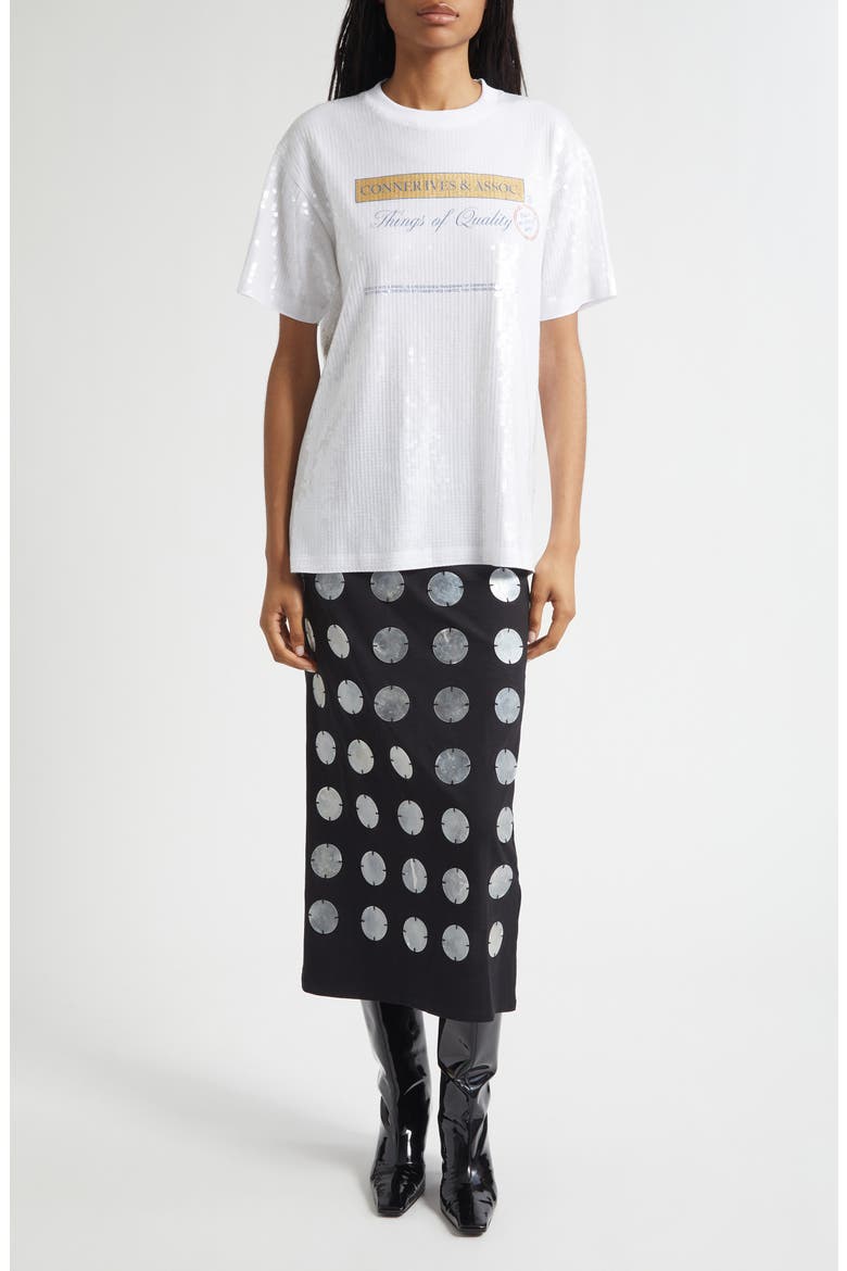 Mother-of-Pearl Paillette Skirt, Alternate, color, BLACK