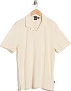 BOSS Ponti Johnny Collar Cotton & Linen Blend Knit Polo