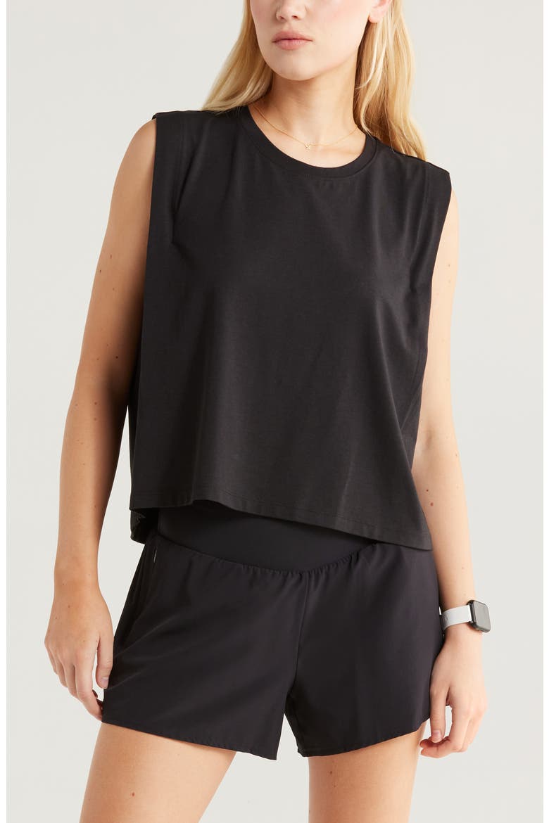 New Take Boxy Tank Top, Main, color, BLACK