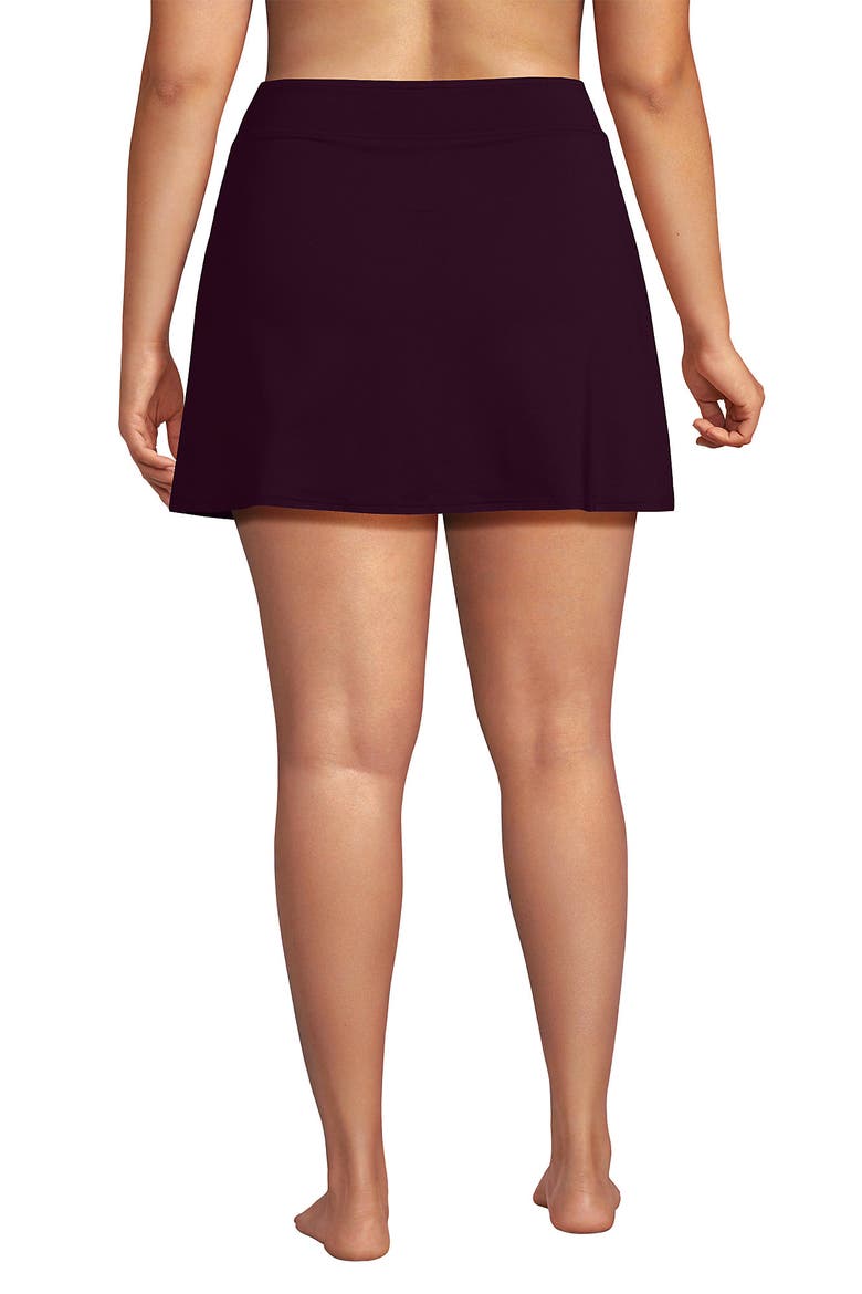 Plus Size Tummy Control Swim Skirt, Alternate, color, Dark Wine