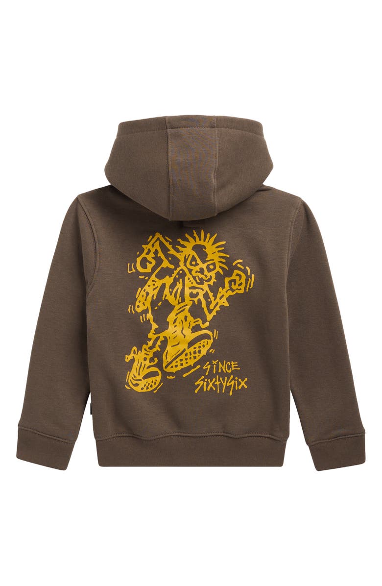 Vans Kids' Stomper Graphic Zip Hoodie, Alternate, color, Coal Brown