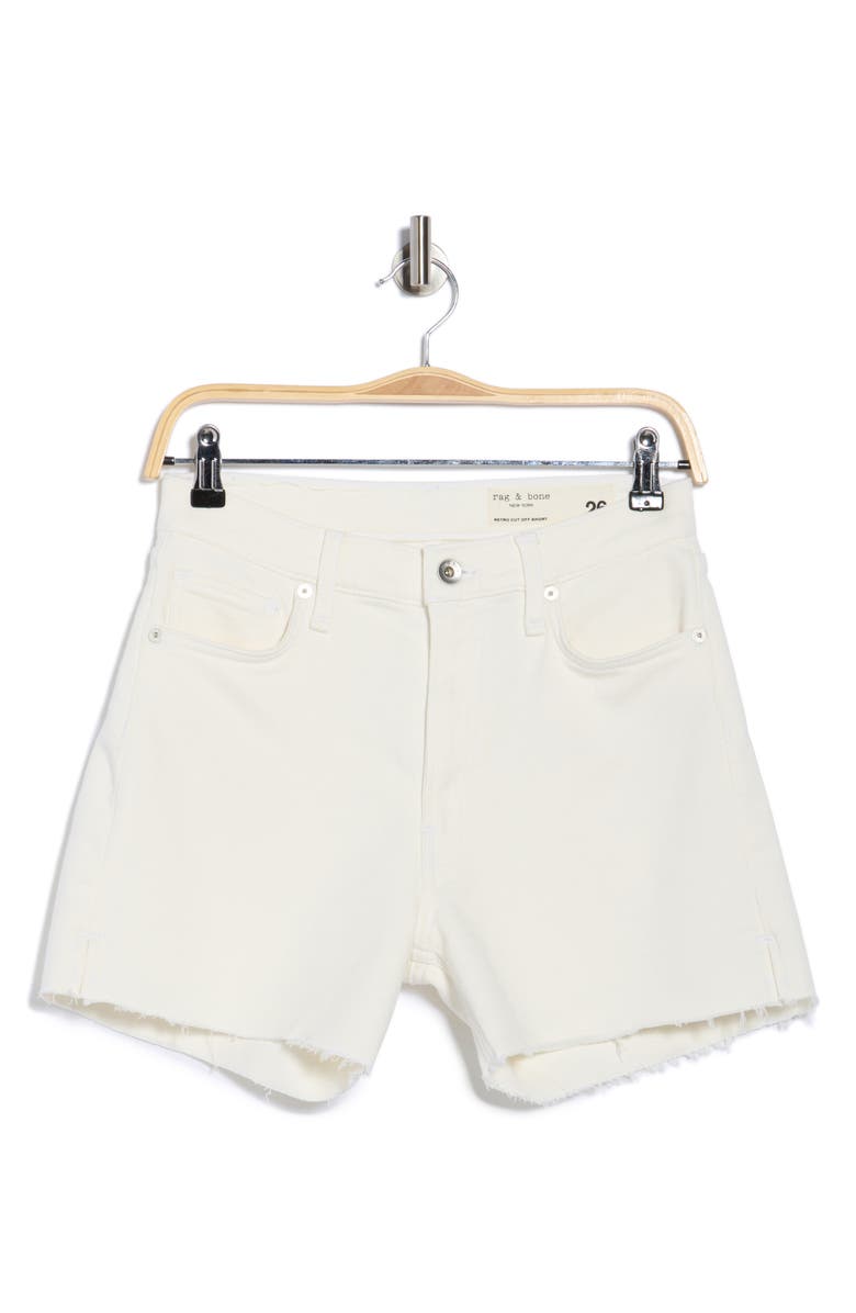 rag & bone Retro Cutoff Denim Shorts, Alternate, color, White