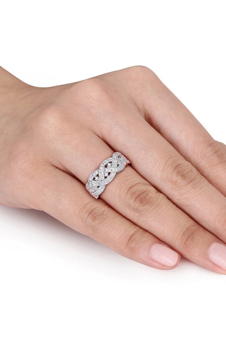 DELMAR Sterling Silver Diamond Woven Ring - 0.13ct., Alternate, color, Silver