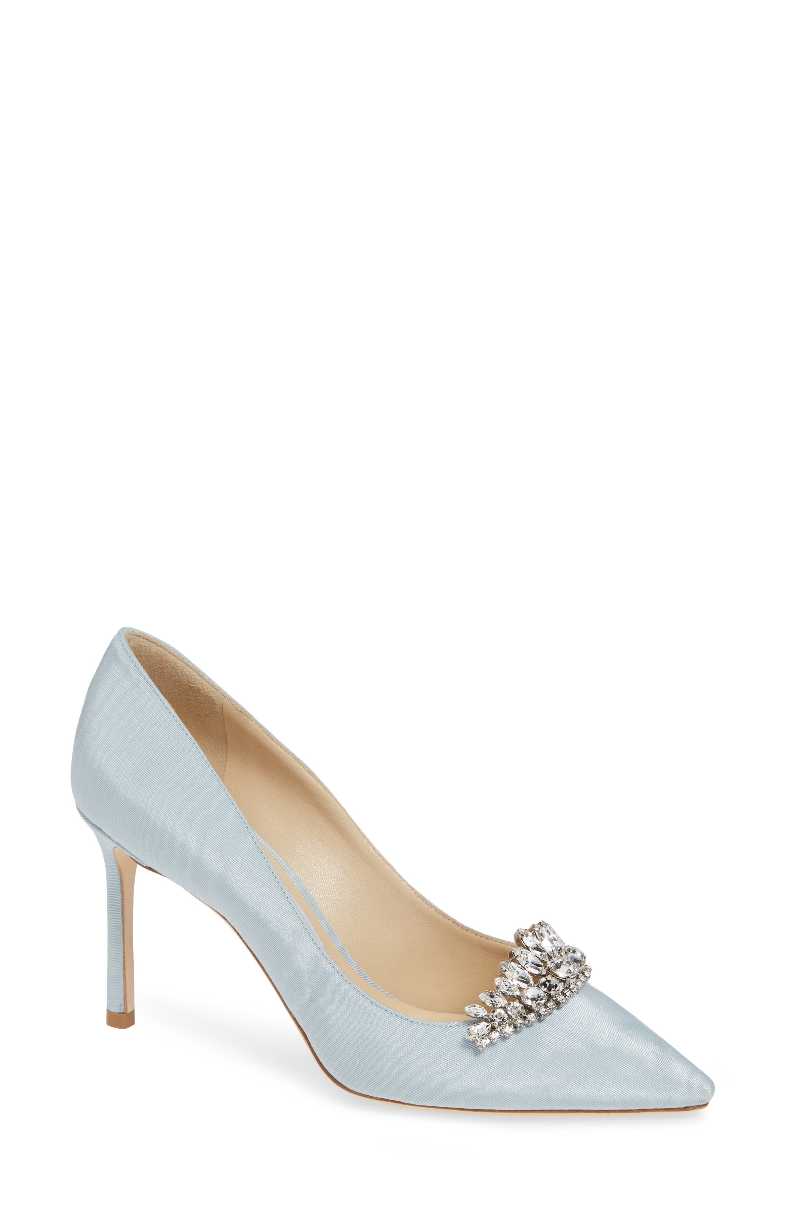 Romy Crystal Tiara Glitter Pump, Main, color, SOMETHING BLUE/ CRYSTAL