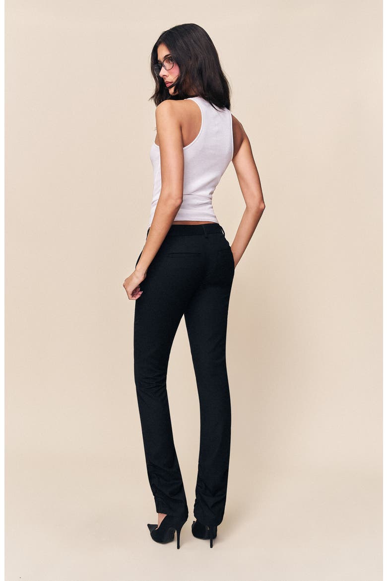 Cora Ruched Hem Pant, Alternate, color, Black