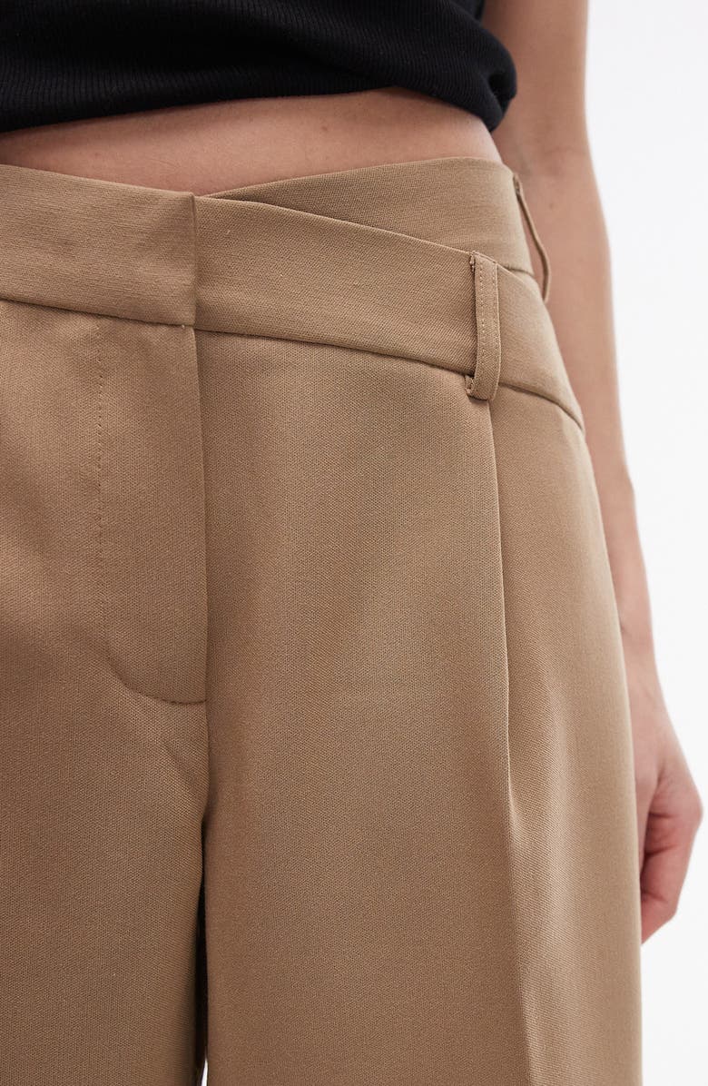 Topshop Crossover Waist Knee Shorts, Alternate, color,