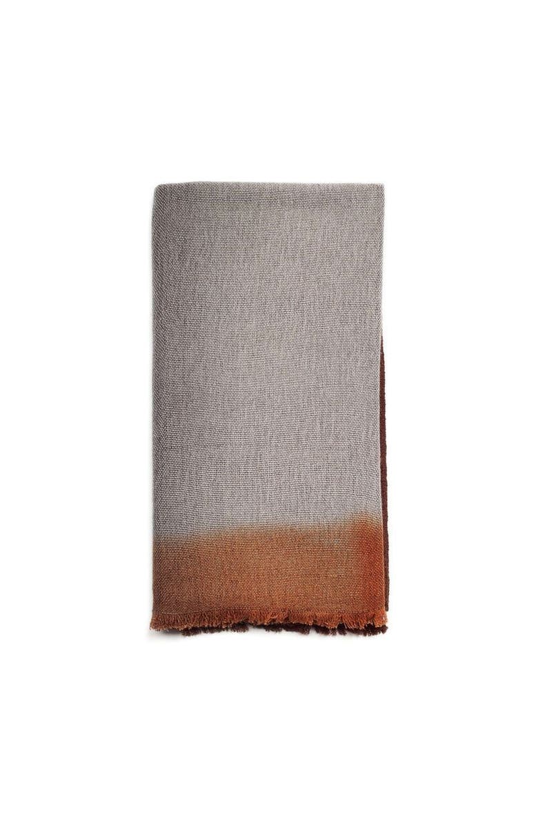 Studio Variously Simply Taupe Brown Gray Hand Spun Merino Handloom Throw, Main, color, Brown/Gray