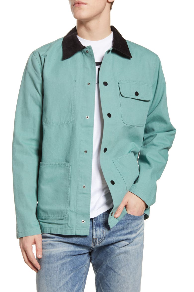 Drill Canvas Chore Coat, Main, color, OIL BLUE