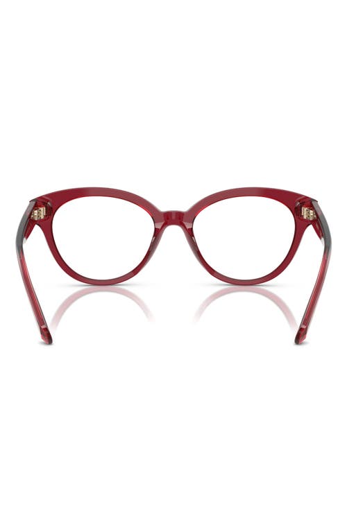 Swarovski 54mm Round Optical Glasses In Burgundy