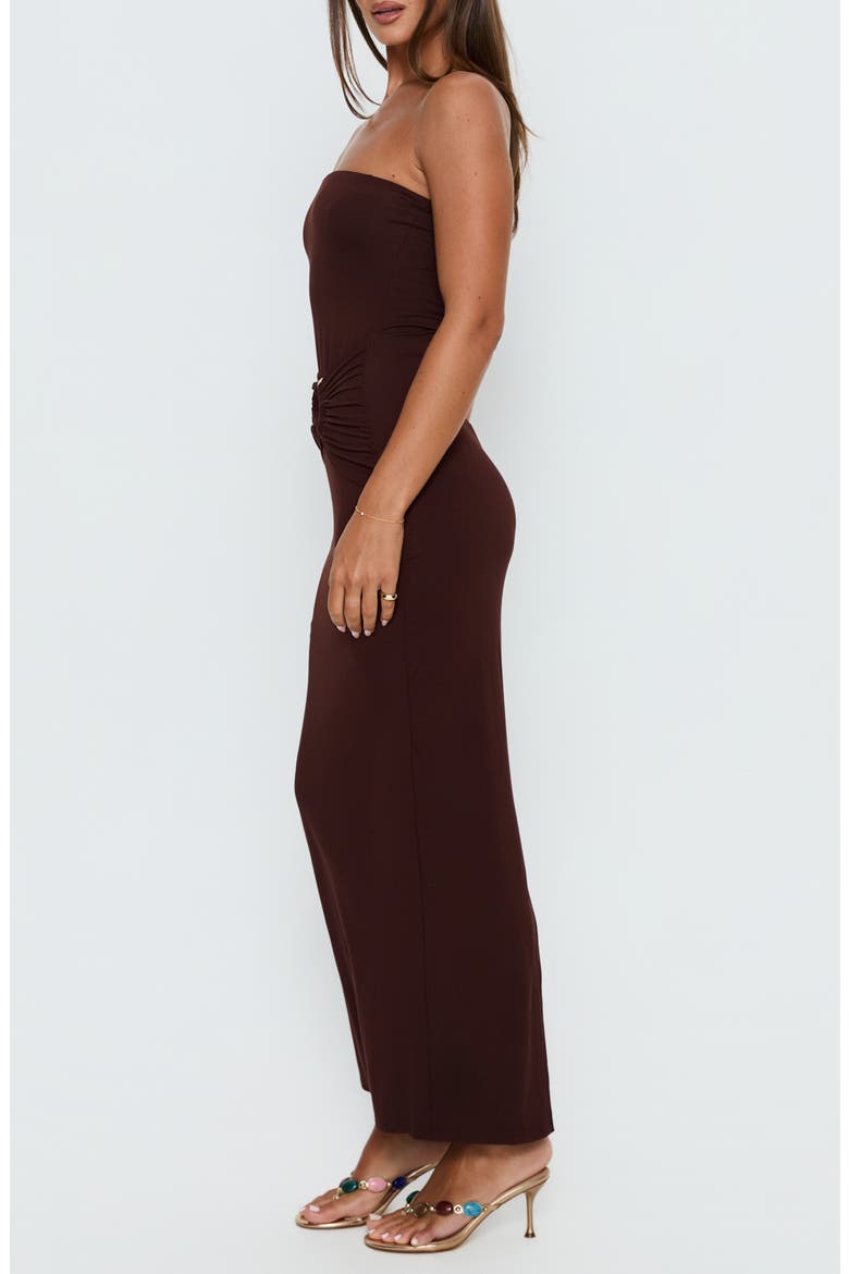 Signature Strapless Maxi Dress, Alternate, color, CHOCOLATE BROWN