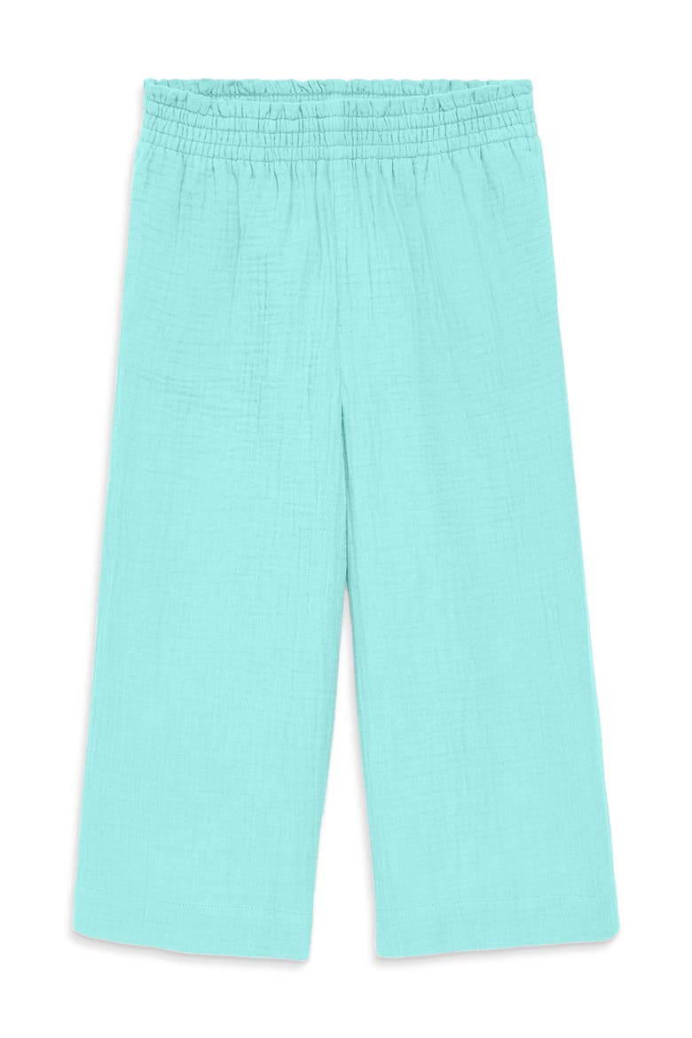 Kids Cotton Gauze Cropped Easy Pant, Alternate, color, Mist