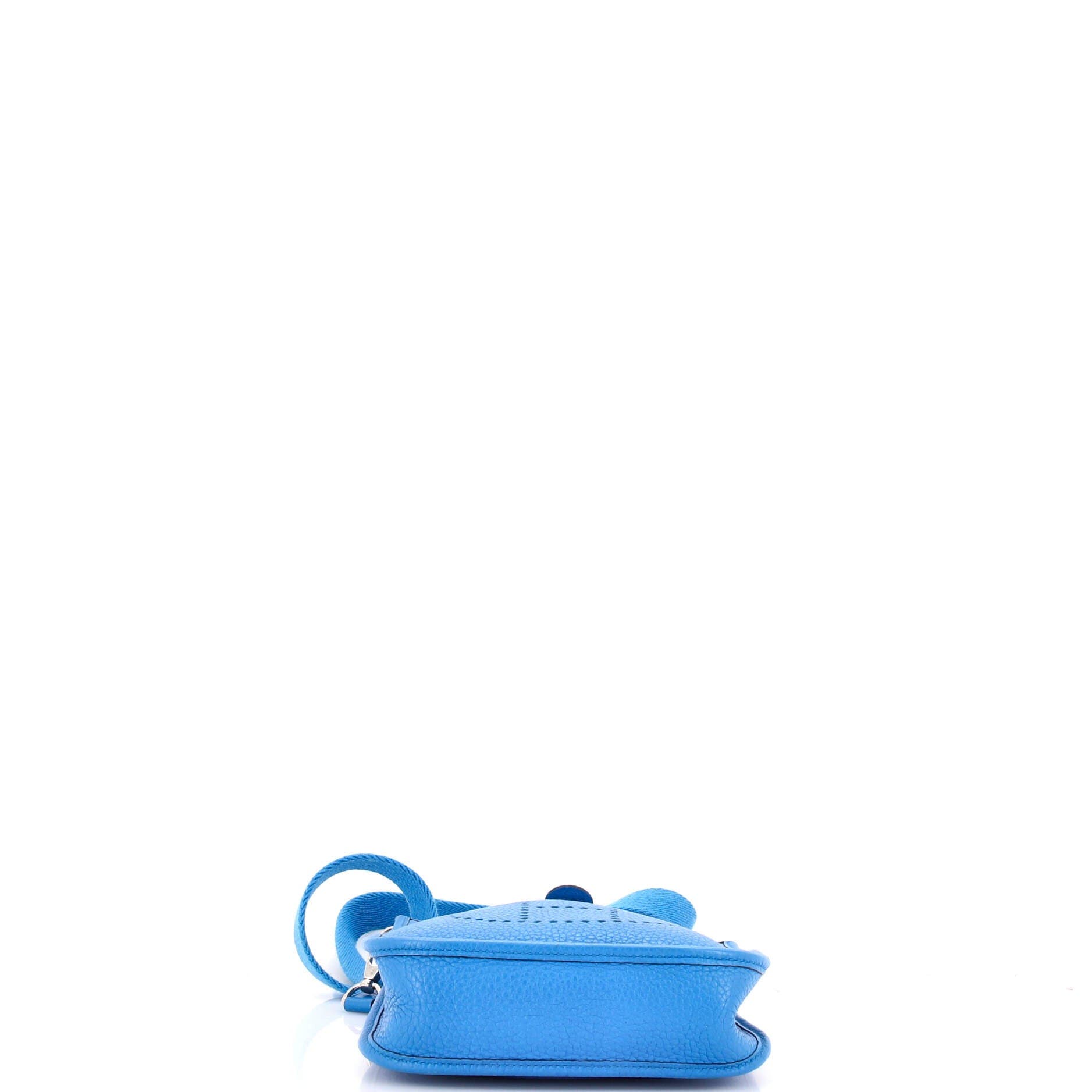 Pre-Owned Hermes Evelyne Bag Gen III Clemence TPM, Alternate, color, Bleu Zanzibar