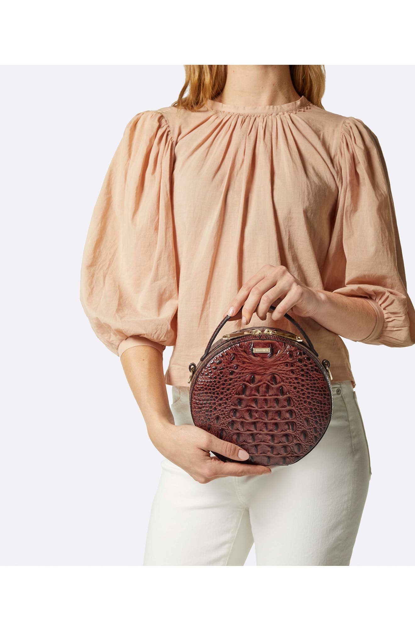 Brahmin Lane Croc Embossed Leather Crossbody Bag, Alternate, color, 