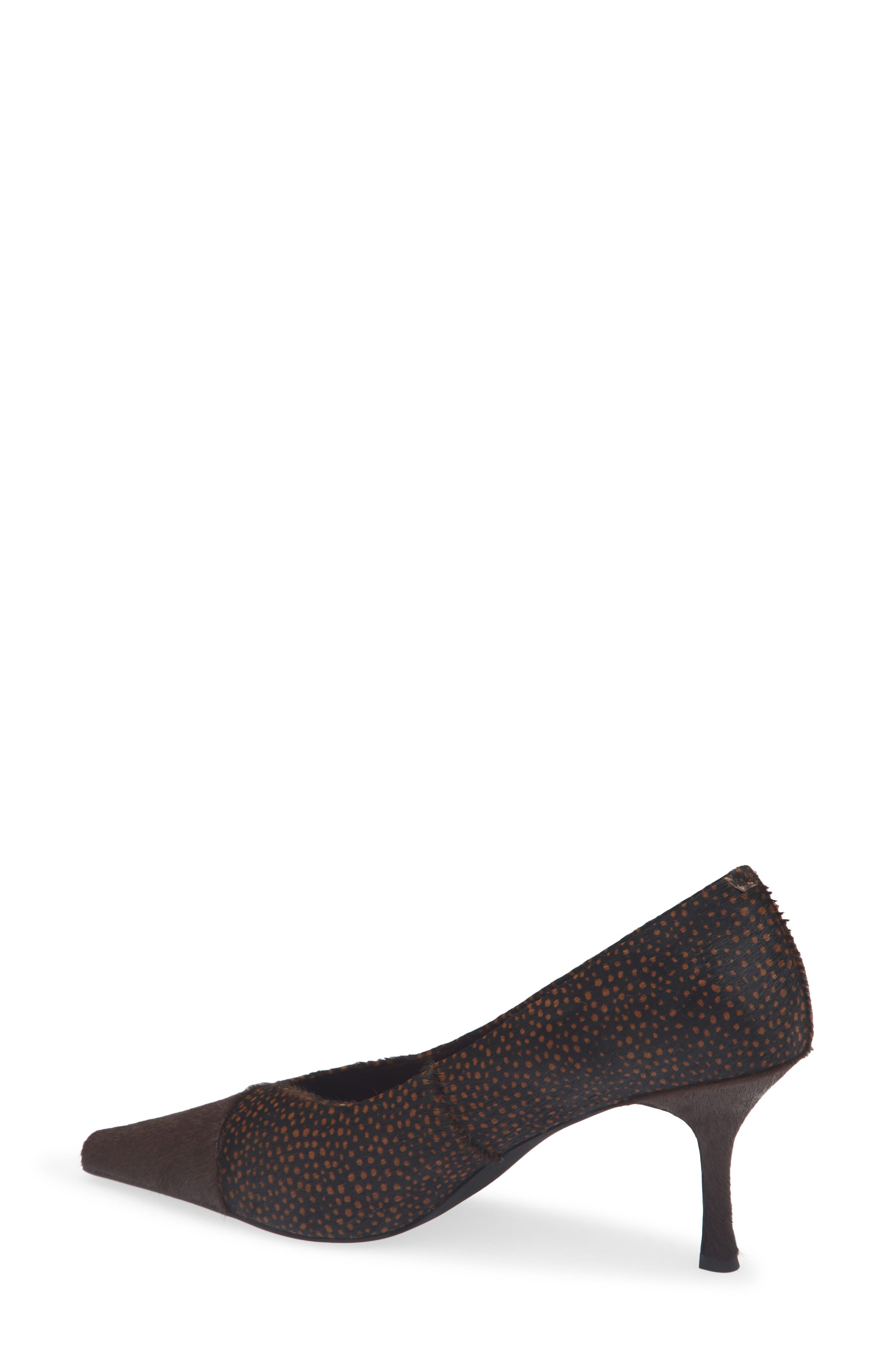 Campaign Genuine Calf Hair Pointed Toe Pump, Alternate, color, BROWN DOT COMBO