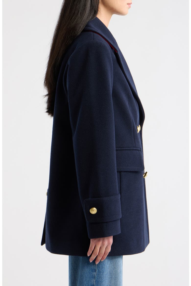 Twill Peacoat, Alternate, color, NAVY