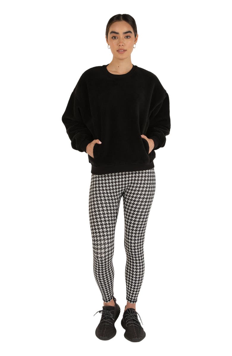 Rebody Active Teddy Micro Fleece Lined Sweatshirt, Main, color, Black