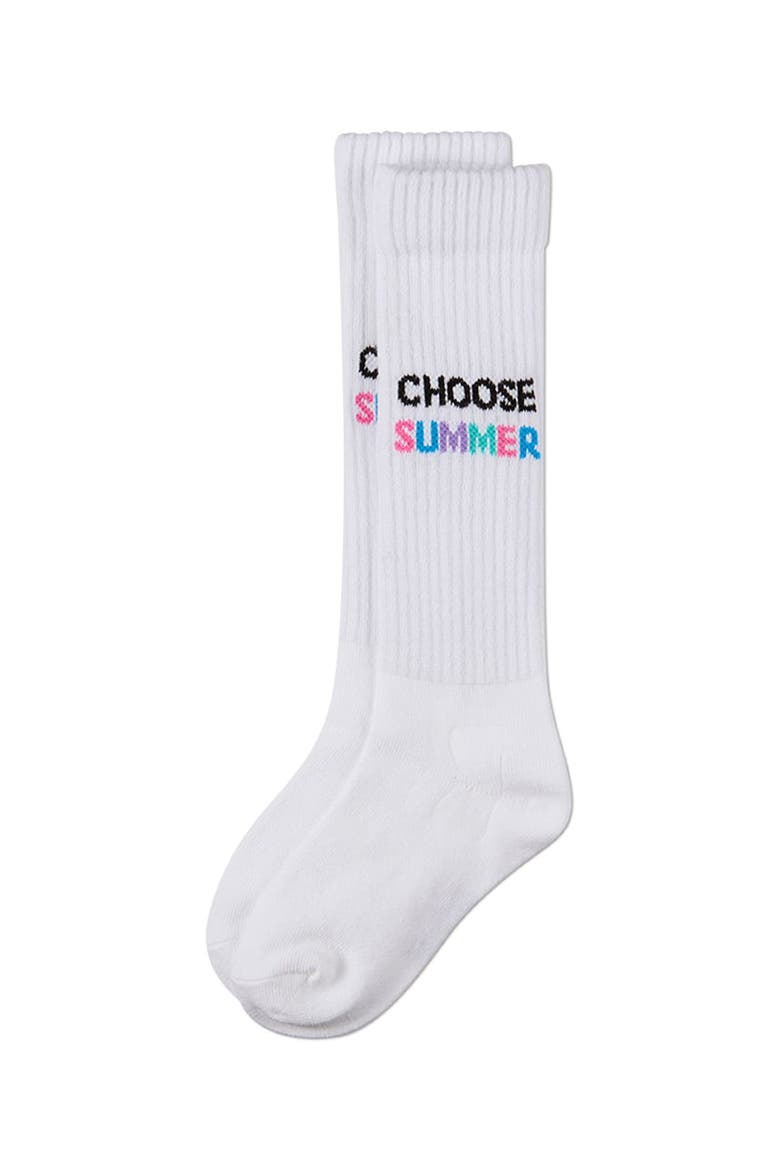Choose Summer Ribbed Knee High Sock, Alternate, color, White