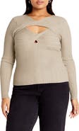City Chic Tessa Cutout Rib Sweater