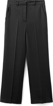 MANGO Straight Leg Satin Pants