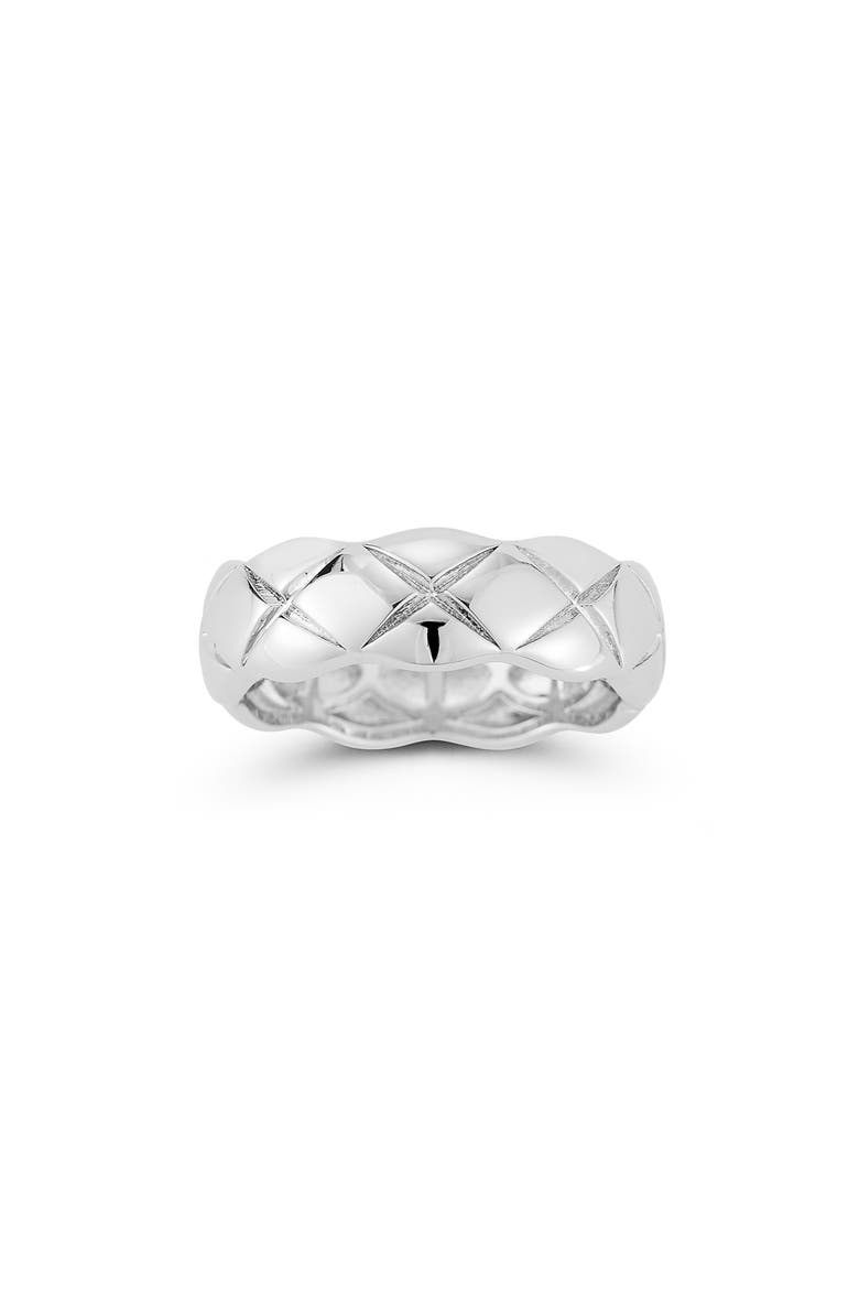 Quilted Band Ring, Alternate, color, SILVER