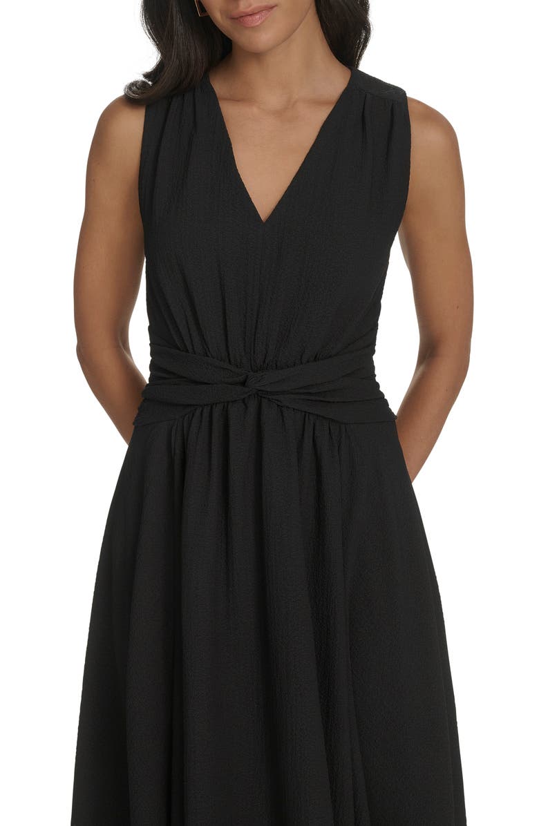 Sleeveless Knotted Waist Gauze Midi Dress