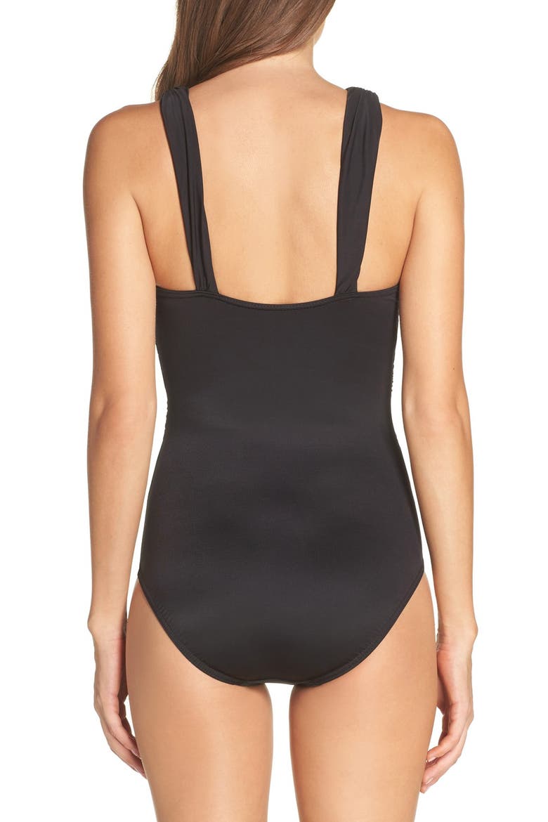 Crisscross One-Piece Swimsuit (Nordstrom Exclusive), Alternate, color, BLACK