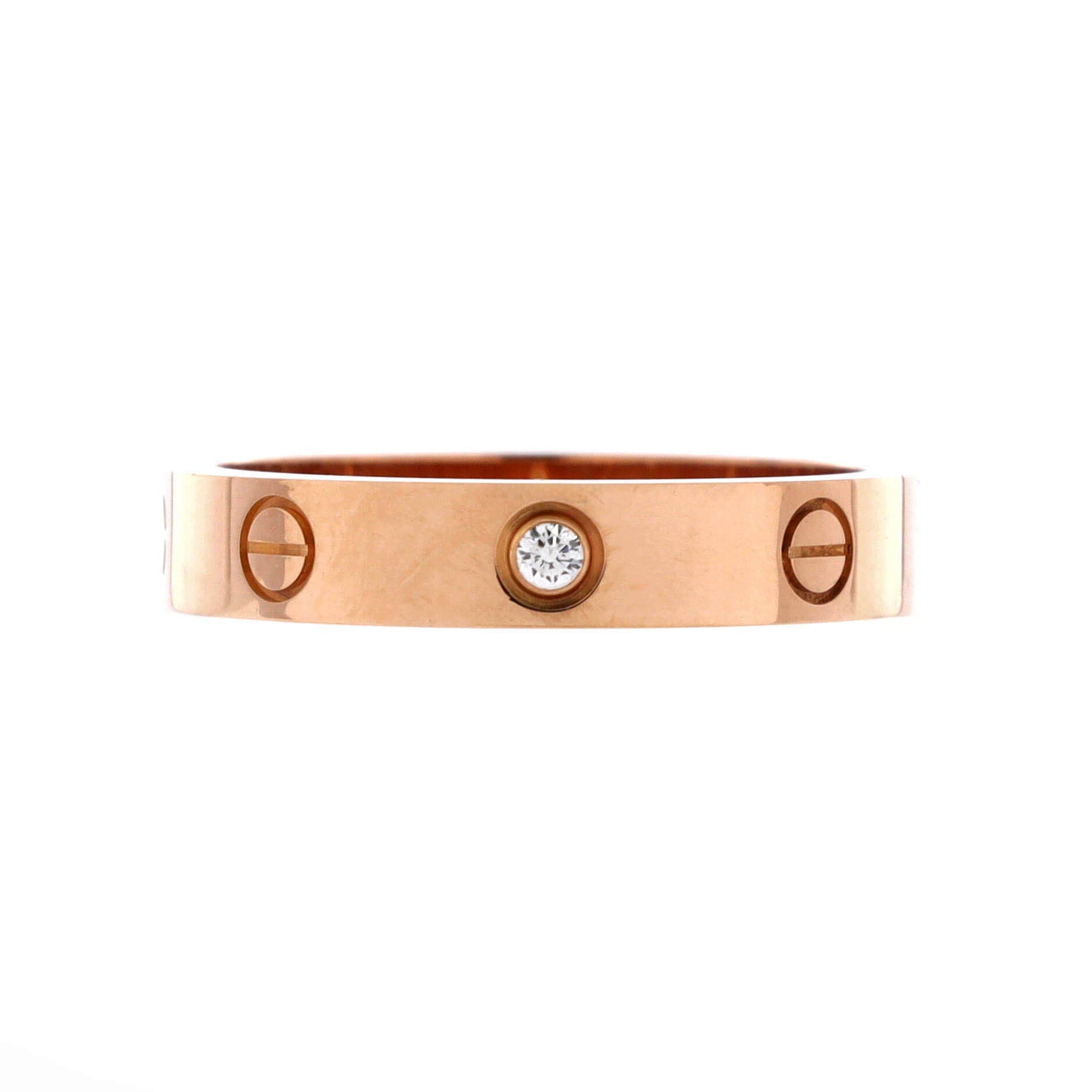 Love Wedding Band 1 Diamond Ring 18K Rose Gold with Diamond, Alternate, color, Metallic Gold