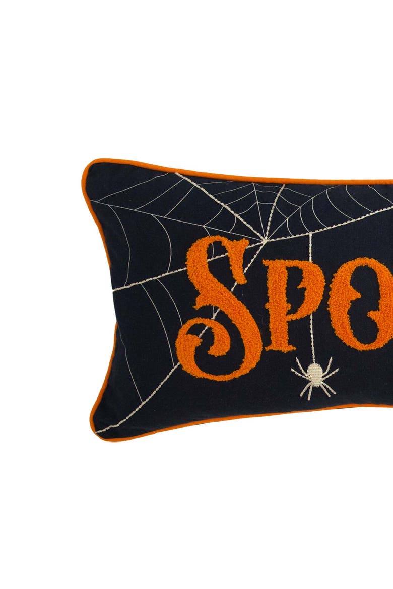 Halloween Rectangle Spider Web Accent Pillow, 12" x 24", Alternate, color, Black