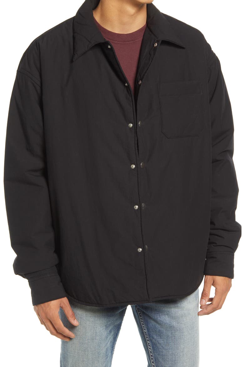 Suffolk Padded Snap Overshirt, Main, color, BLACK