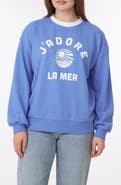 C & C California Millie Beach Terry Ringer Crewneck Sweatshirt