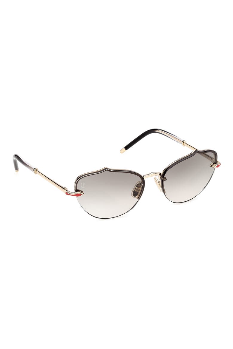 59mm Gradient Geometric Sunglasses, Alternate, color, GOLD / GRADIENT CRYSTAL SMOKE