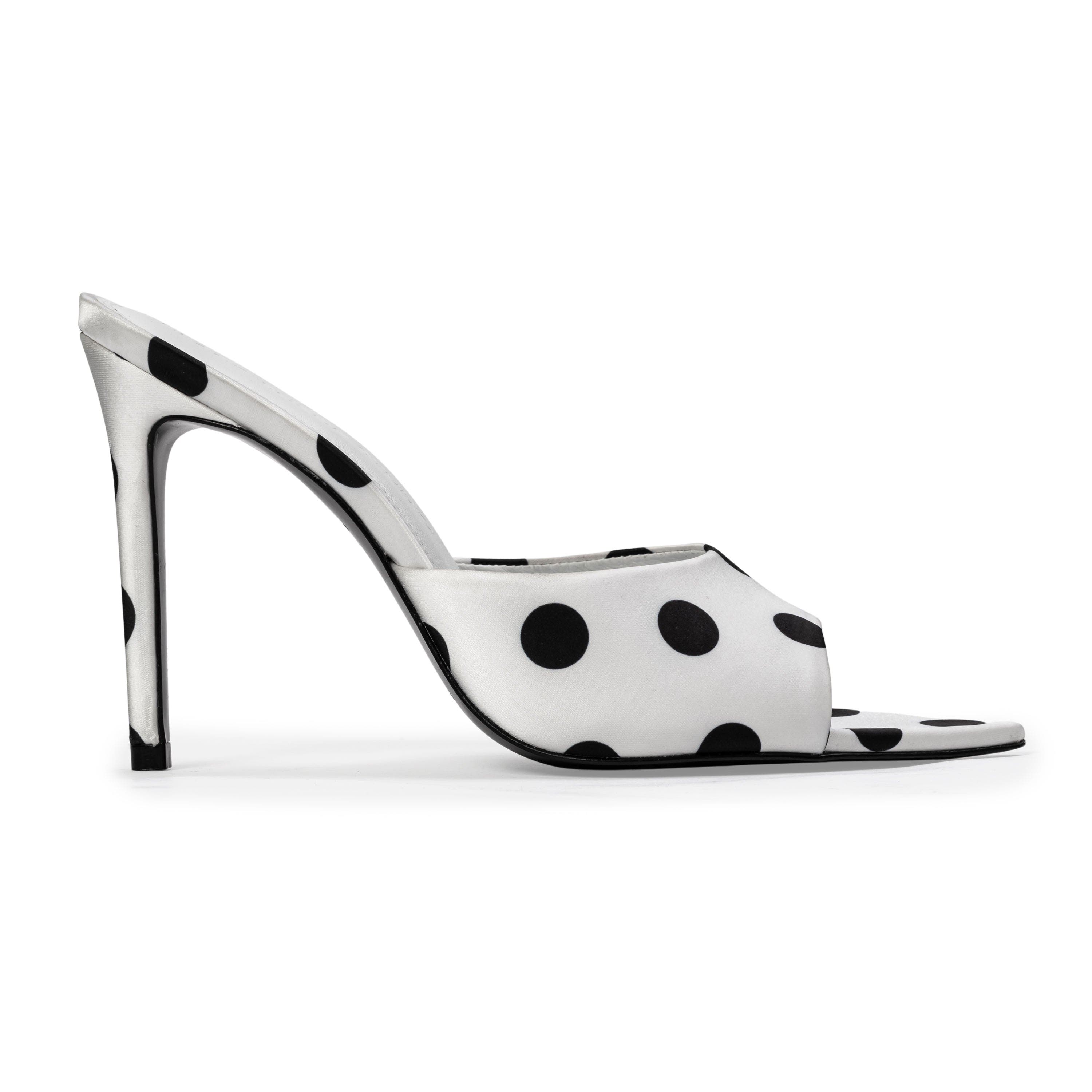 White Polka Dot Satin