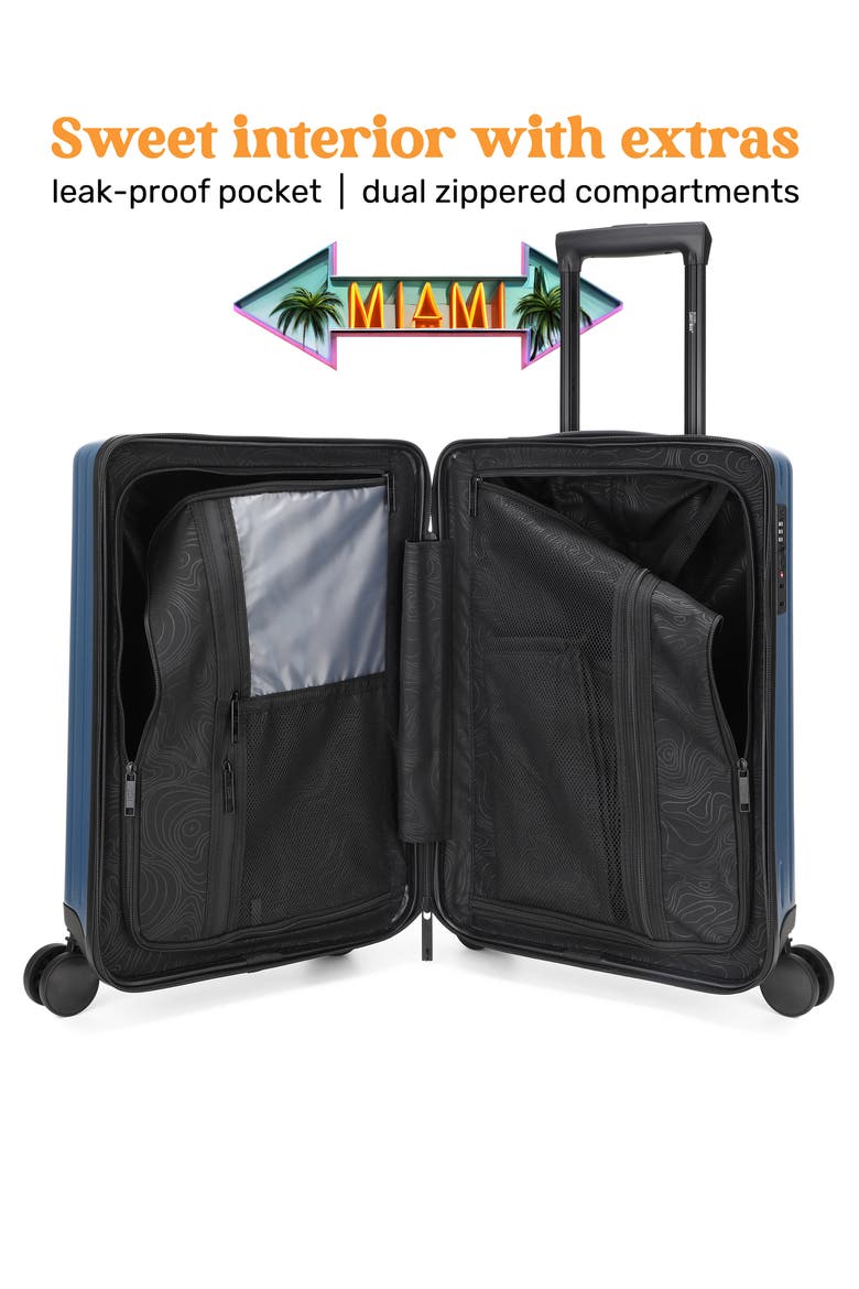 Ocean Polycarbonate Carry On Spinner Suitcase, Alternate, color, Navy