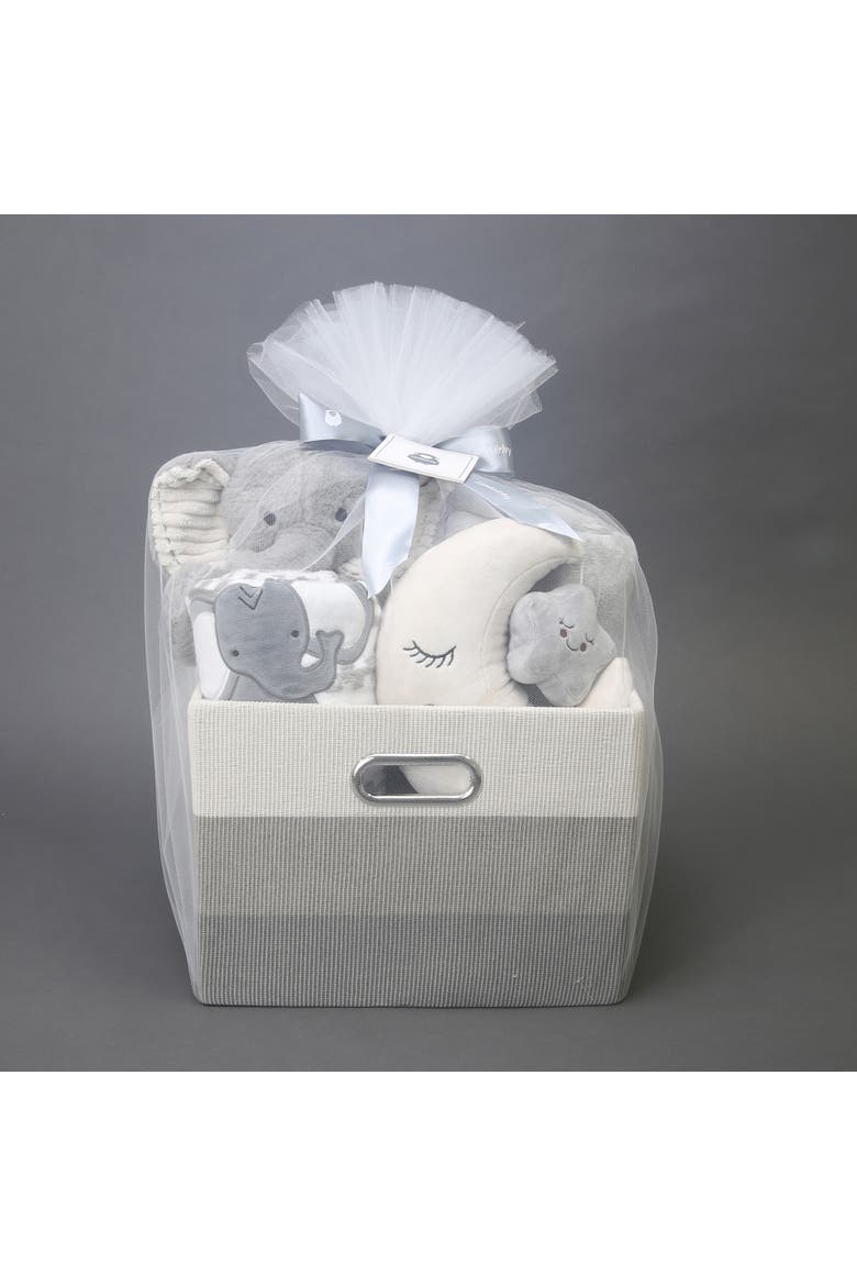 Gray 5-Piece Baby Gift Basket for Baby Shower/Newborn Welcome Home, Alternate, color, Grey