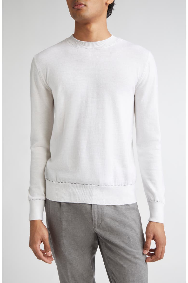 Crewneck Sweater, Main, color, 00-13 IVORY AND LIGH