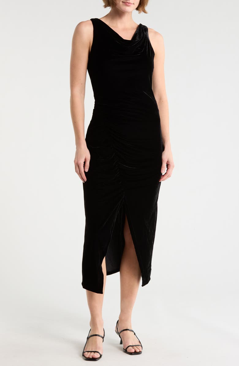 Tart Amaya Velvet Midi Dress, Main, color, Black
