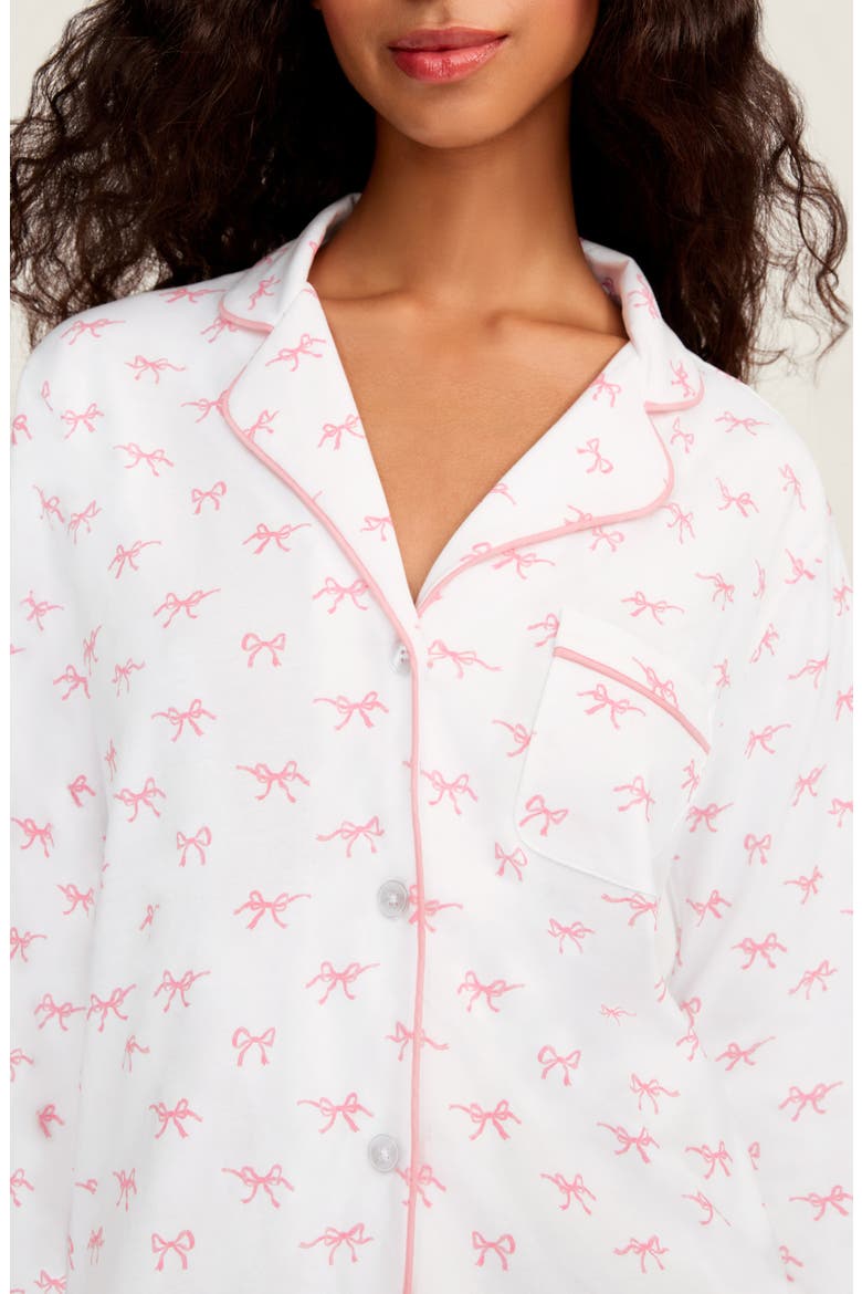 Bows Classic Pima Cotton Pajamas, Alternate, color, WHITE/ WHITE