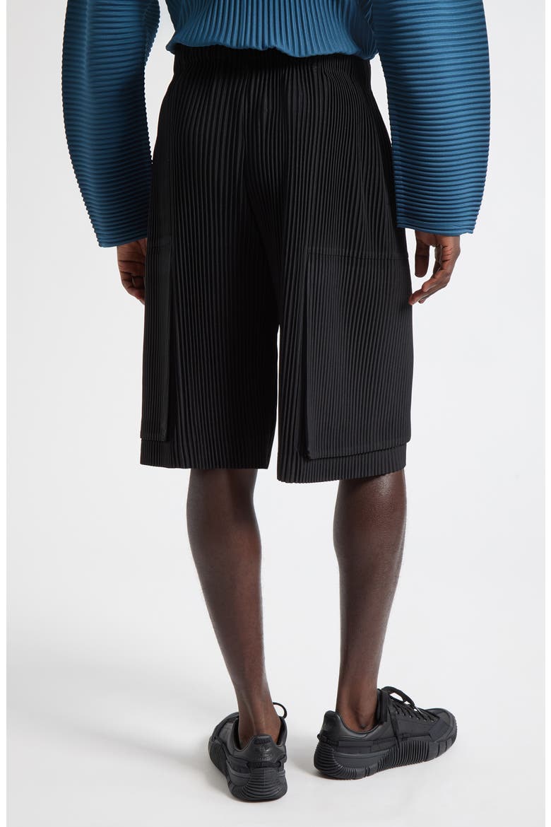 Monthly Colors September Pleated Cargo Shorts, Alternate, color, BLACK