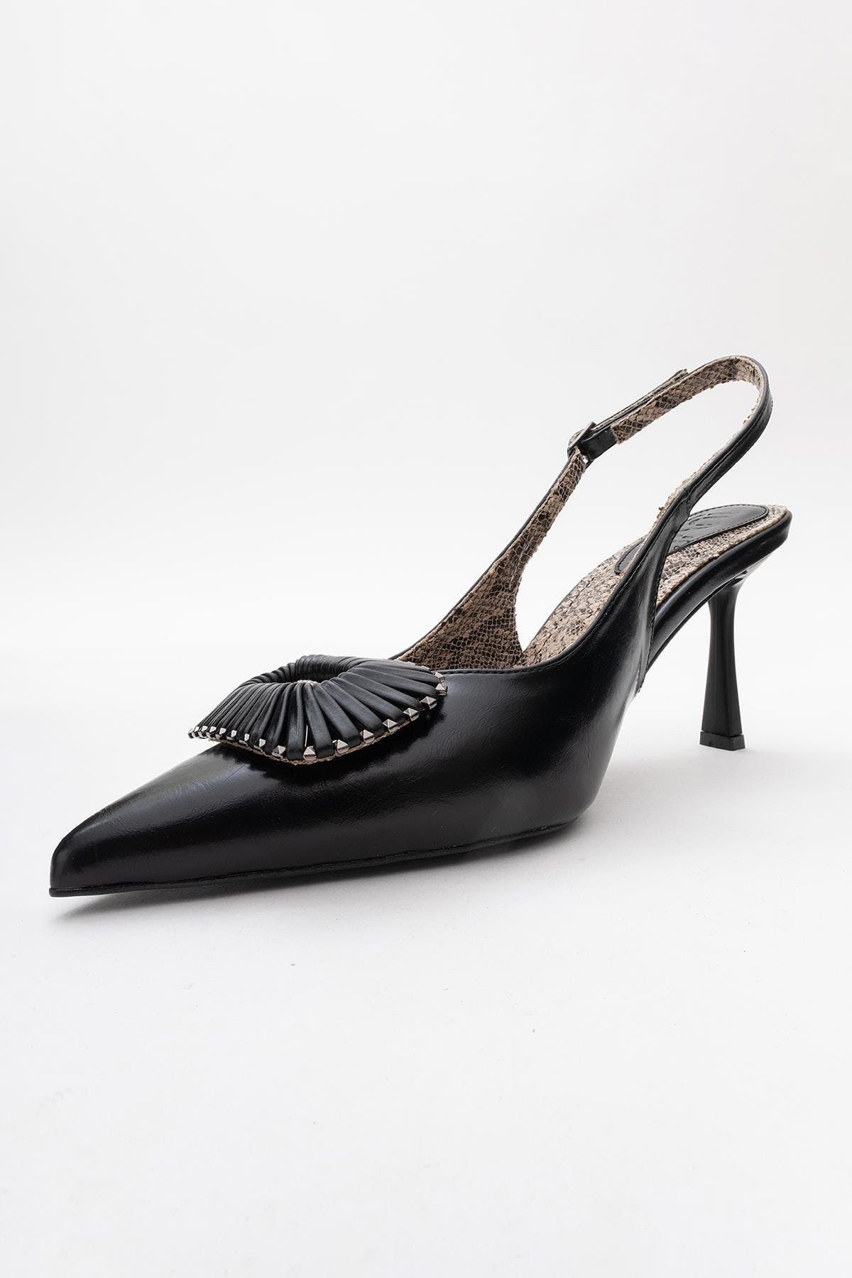 Spera Buckled Pointed Toe Pump, Alternate, color, Black Pattern