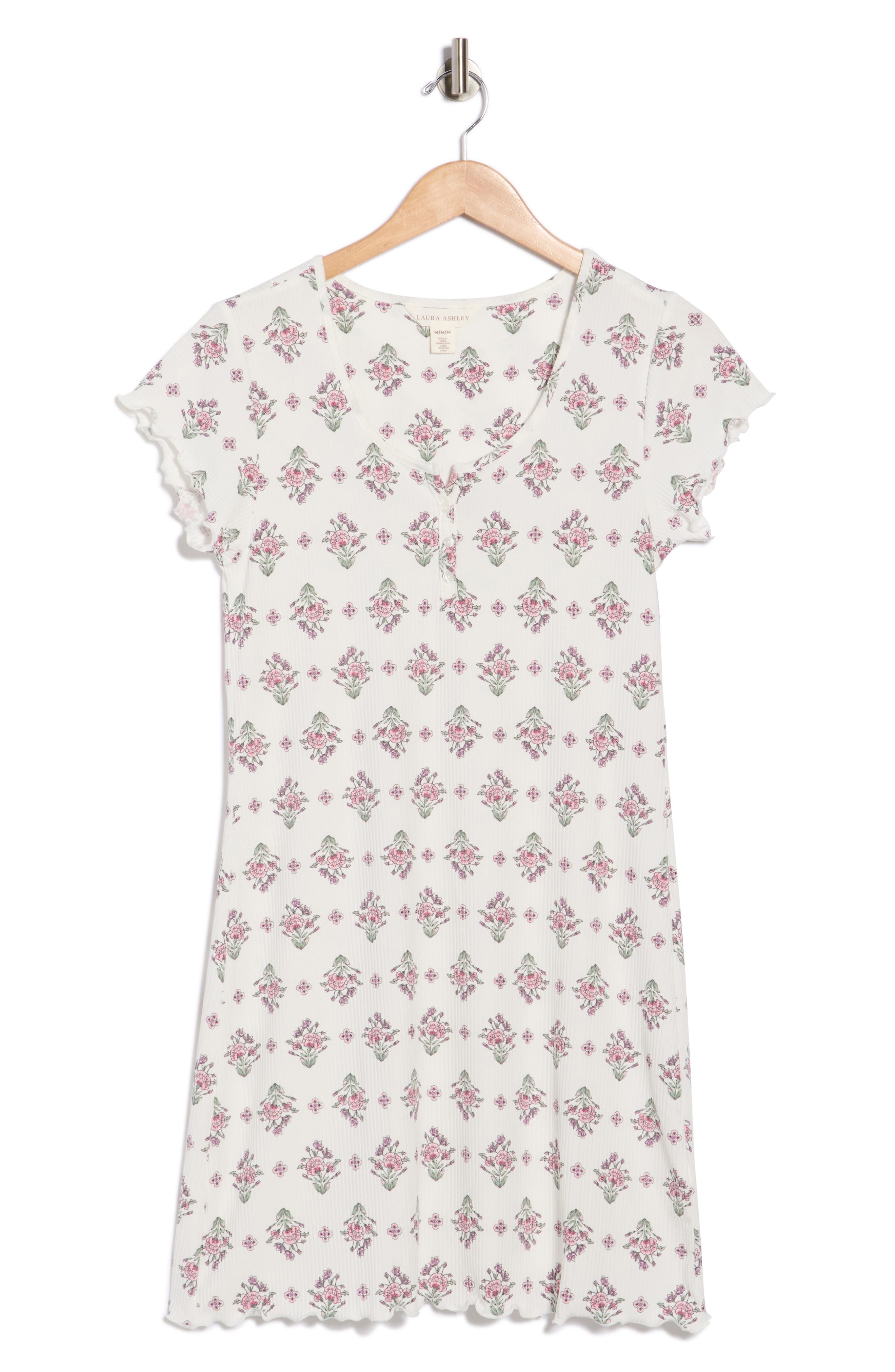 Laura Ashley Print Rib Nightgown