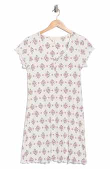 Laura Ashley Print Rib Nightgown