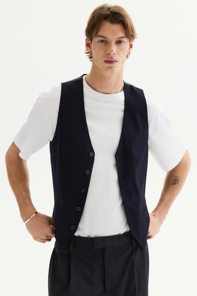 Slim Fit Suit Waistcoat, Alternate, color, Navy blue