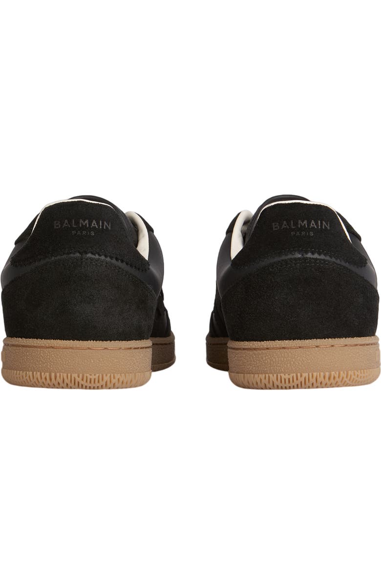 Balmain Swan suede and smooth leather trainers, Alternate, color, Black