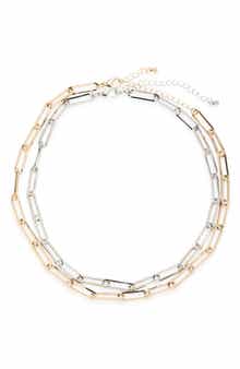 Tasha Set of 2 Paper Clip Chain Necklaces