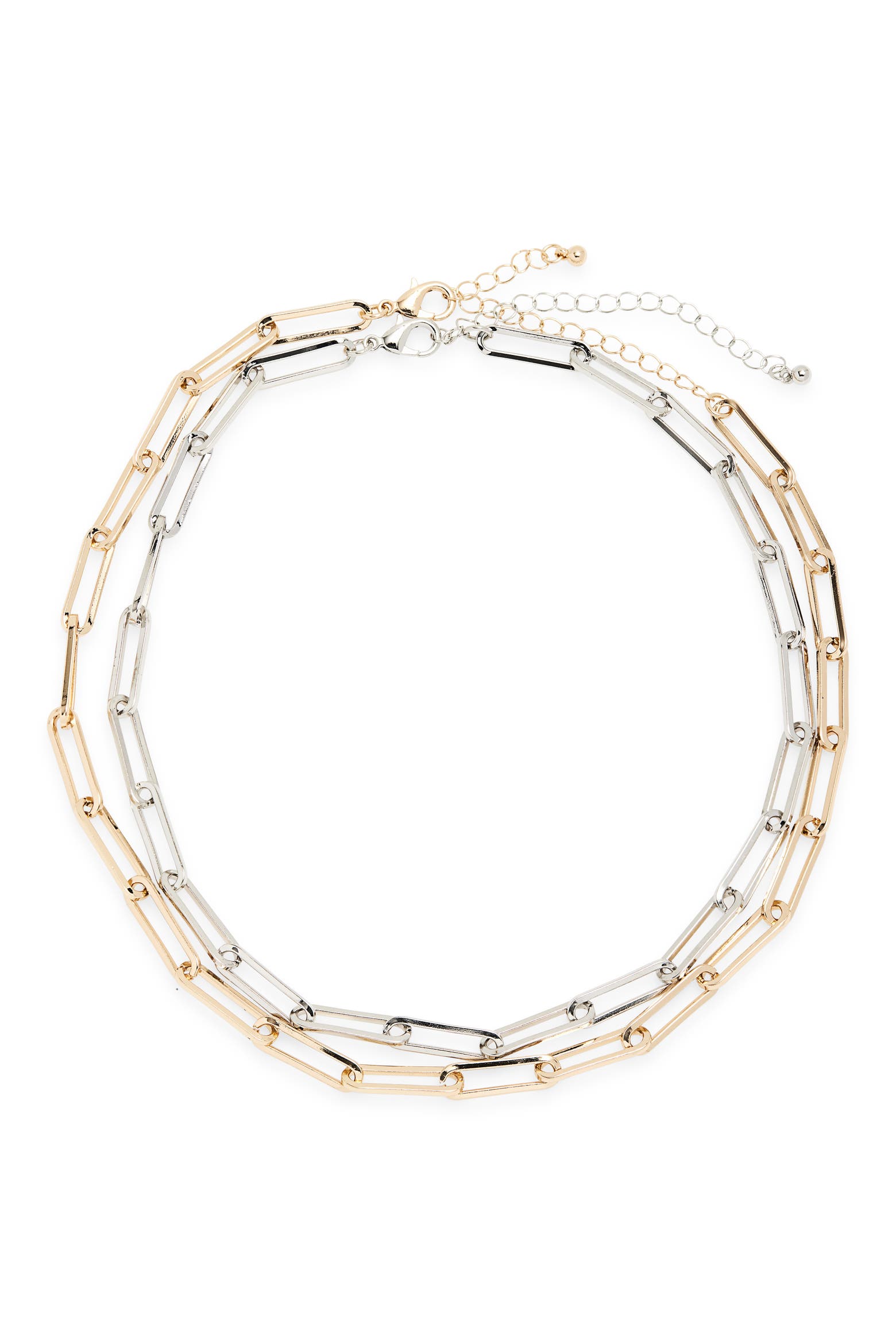 Paper Clips Accessory Tasha Set of 2 Paper Clip Chain Necklaces (Women) | Nordstromrack