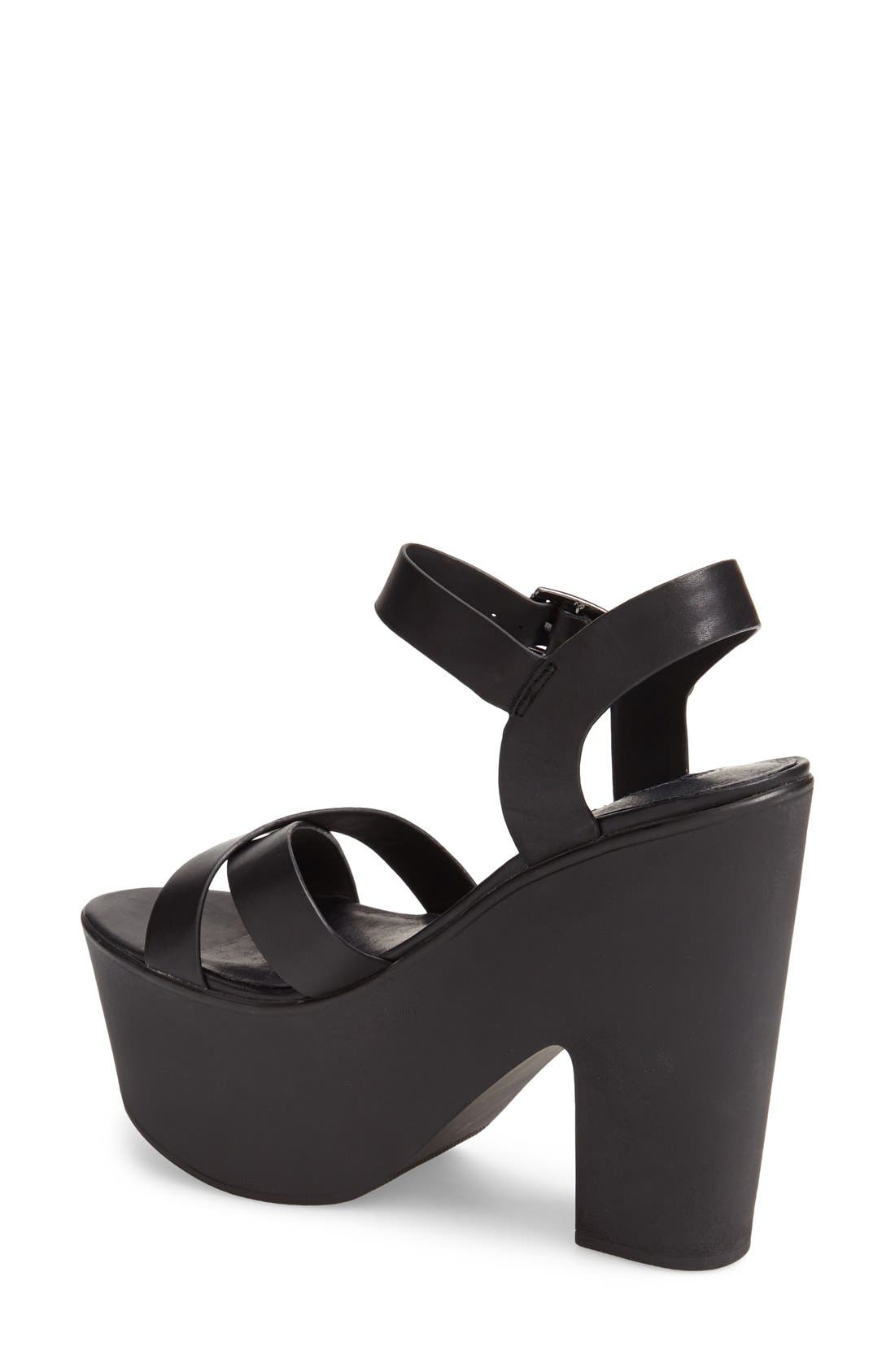 'Launch' Ankle Strap Platform Sandal, Alternate, color, BLACK