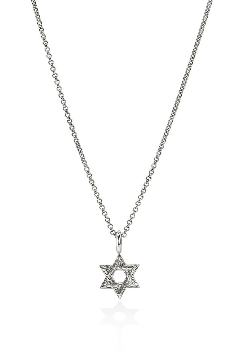 JH Essentials Star of David Pendant Necklace, Main, color, SILVER