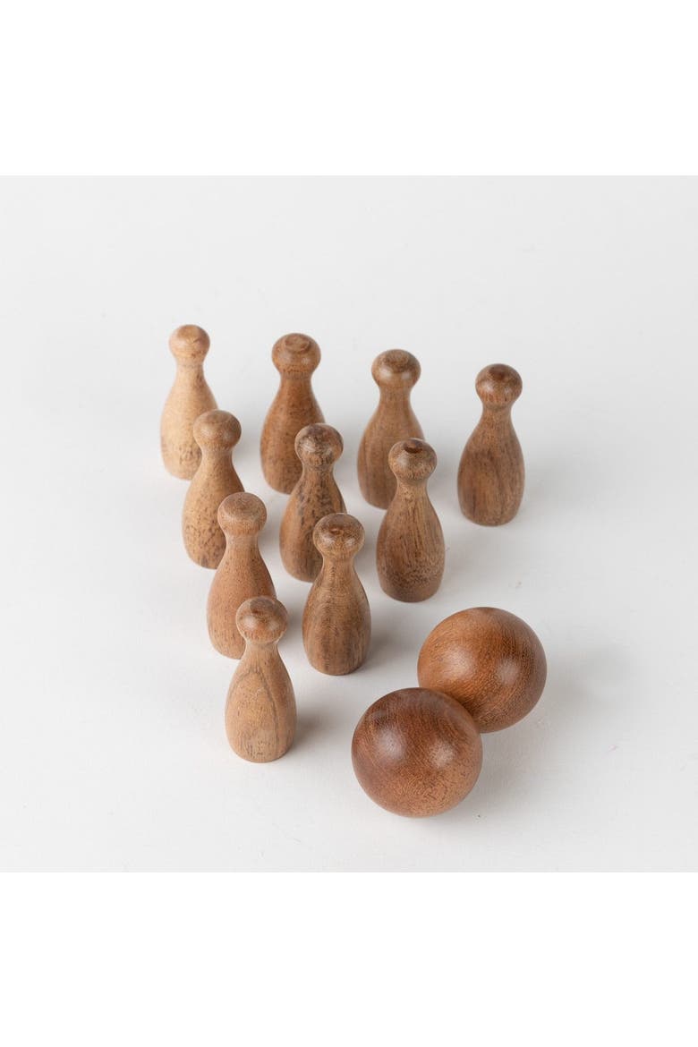 Handmade Tabletop Bowling, Main, color, Brown